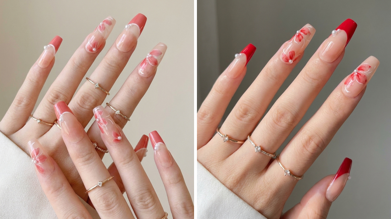 red spring nails ideas