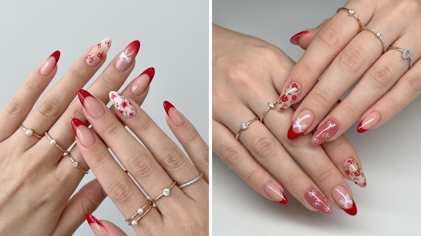 red spring nails ideas
