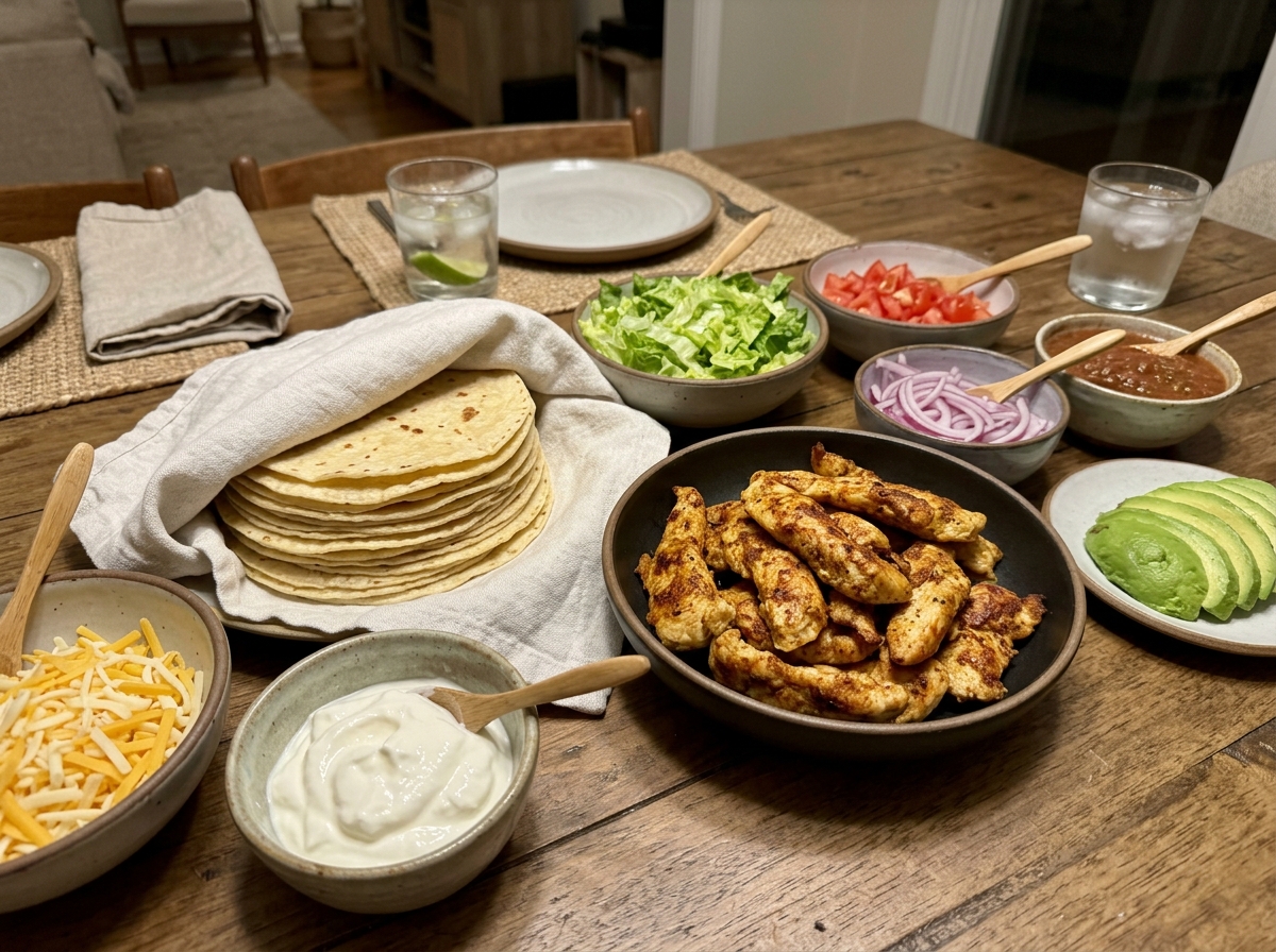 Friday Night Dinner Idea 2: Homemade Chicken Tacos Night