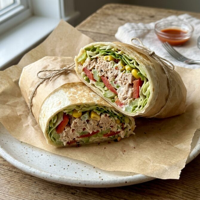 wrap recipes for lunch : Spicy Tuna Crunch Wrap