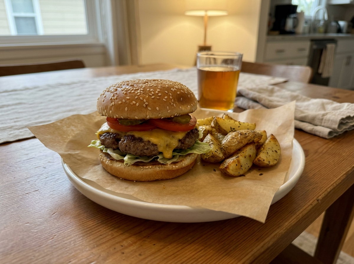 Friday Night Dinner Idea 4: Cozy Homemade Burger Night