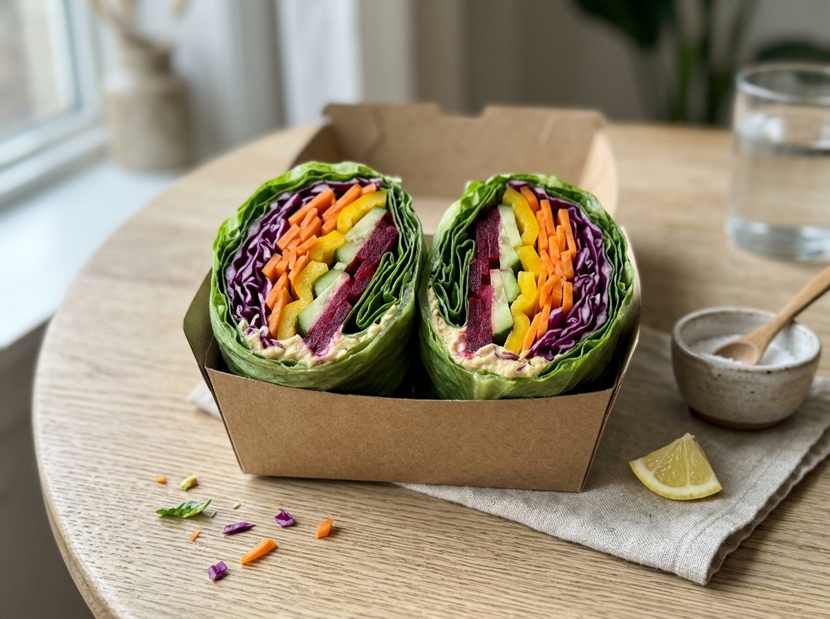 wrap recipes for lunch: Vegan Rainbow Wrap (No-Bread Option)