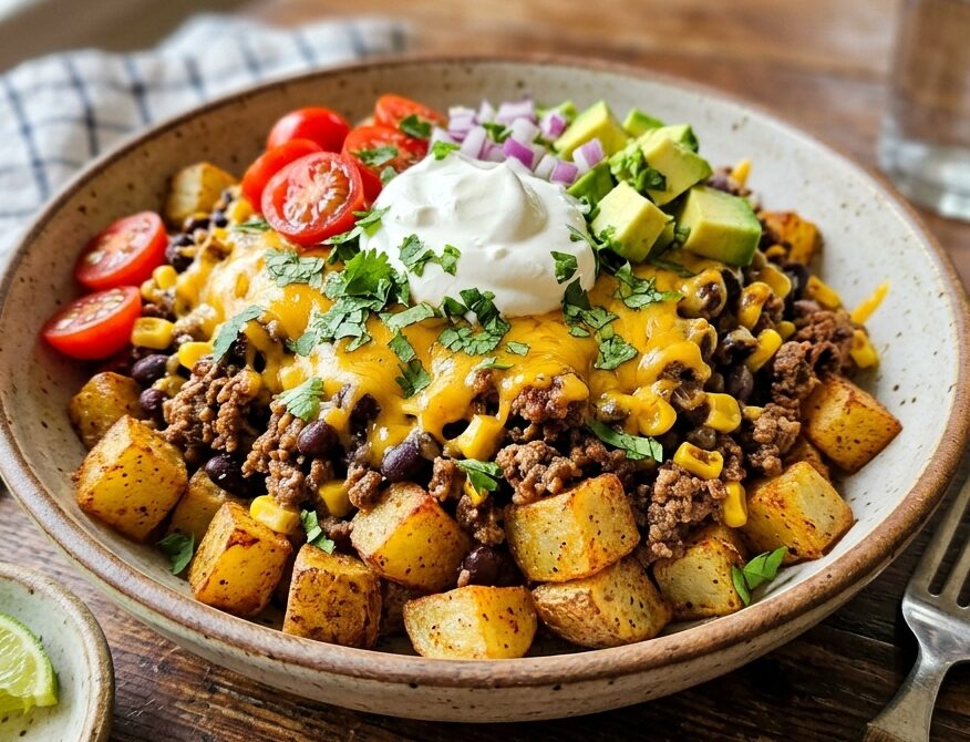 Loaded Potato Taco Bowl Recipe - Easy Dinner
